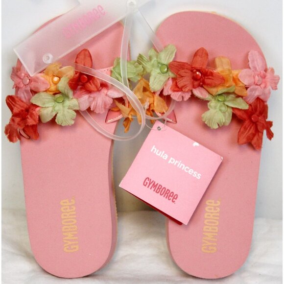 2005 Gymboree Hawaiian Holiday Aloha Wahine Floral Flip Flips sz 11 Tropical Lei - Picture 1 of 5